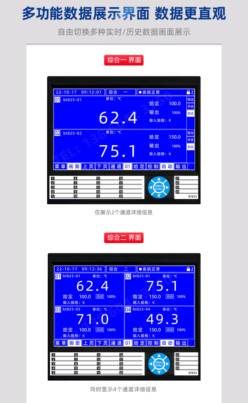 1個/4個通道信息信息展示