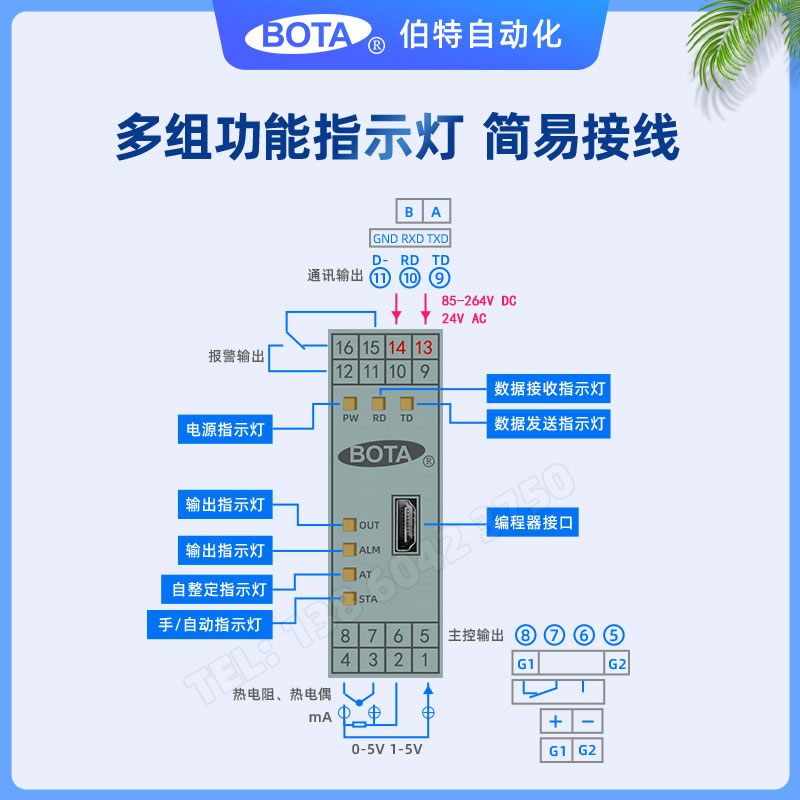 顯示面闆-伯特PT系列單路溫度控制儀