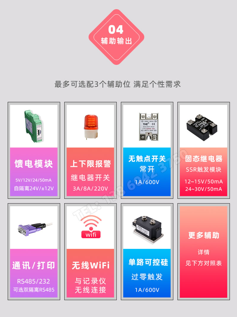 報警開關量、mA變送、RS485/232通訊-溫度控制儀表